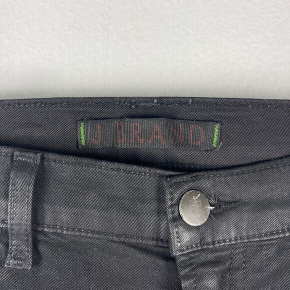 J Brand Coated Flare Black Stretch Pants Bell Bottom Coat Steal Women's Size 31 - Picture 3 of 9